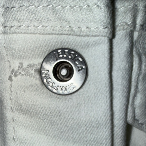 Jessica Simpson Women's White Denim Jacket sz 1X - Picture 6 of 8